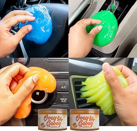 CarX Gel de Limpieza Perfumado para Detalles, Paquete de 2 limo Biodegradable para Limpiar el Interior del Coche, gel Limpiador de Teclado Perfecto para Hacer que tu Coche Brille, Limpiador Interior  