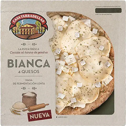 Casa Tarradellas Pizza Bianca 4 Quesos, 400g (Refrigerado)  