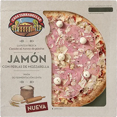 Casa Tarradellas Pizza Jamón con Tomate Cherry, 300g (Refrigerado)  