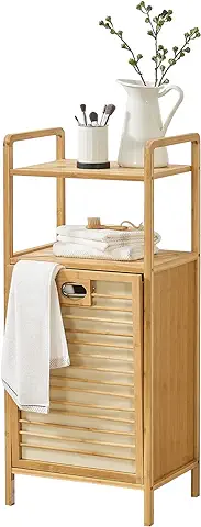 Cesto de Ropa Sucia de Bambú Rendalen 40 x 30 x 95 cm con Bolsa de Lavandería Contenedores para la Colada  