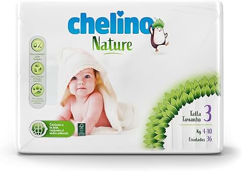 Chelino Nature Pañal Infantil Talla 3 (4-10 kg), 216 Pañales  