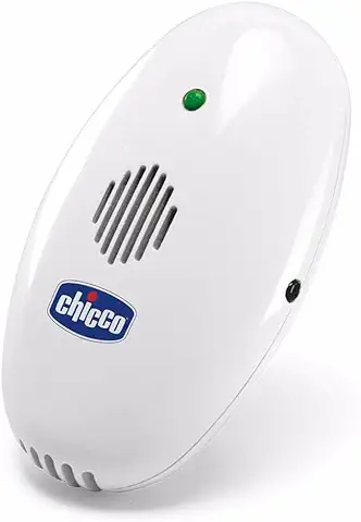 Chicco Dispositivo Antimosquitos, Repelente de Mosquitos Bebé, Portátil, Ultrasónico, Silencioso y Ecológico, Alcance Efectivo 3m, Sin Productos Químicos, con Clip, Batería Incluida, Blanco  
