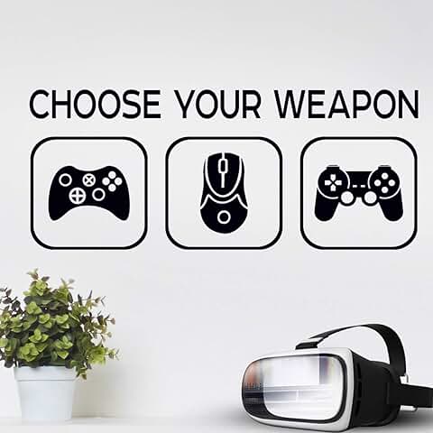 Choose Your Weapon Wall Sticker Pegatinas Dormitorio Niños Arte Accesorios Gamer Vinilo Decal Kids Room Decor Game Wallpaper Teen Poster Teenage Room Stickers Kitchen Kid Boy Dormitorios Controlador  