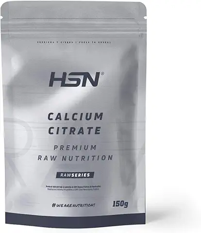 Citrato de Calcio - 630 MG Mineral Elemental por Dosis Diaria - de HSN | Sabor Neutro 150 g = 50 Tomas Por Envase 100% Citrato de Calcio en Polvo Sin Añadidos | No-GMO, Vegano, Sin Gluten  