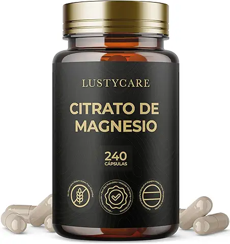 Citrato de Magnesio Puro 400mg | 240 Cápsulas (Suministro para 8 Meses) - Suplemento Natural de Alta Concentración y Absorción para Salud Muscular, Ósea y Mental | Fabricado en España  