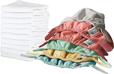 Close Parent Pañales de tela para Bebé Reutilizables de Tela Ecologicos Para Bebés Con Bolsas De Almacenamiento Y Absorbentes, Unitalla  
