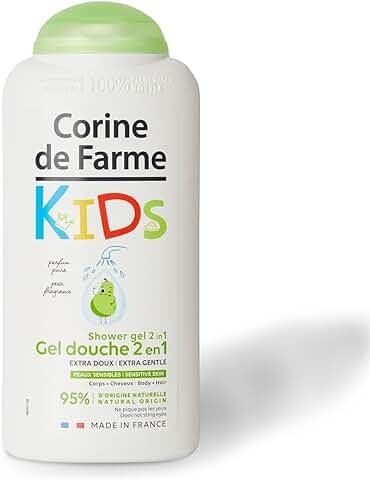 Corine de Farme - Gel de Ducha 2 en 1 KIDS para Niños - Producto de Baño para Piel y Cabello - Extra Suave - Perfume Pera - Cosmético Natural - Hecho en Francia - Pieles Sensibles - 300ml  