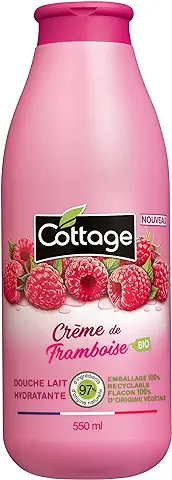 Cottage – Gel de Ducha Leche Hidratante – Crema de Frambuesa Orgánica – 97% de Ingredientes de Origen Natural – Botella 100% de Origen Vegetal. Fabricado en Francia – 550 ml  