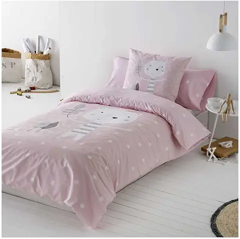 COTTON ARTean Funda Nordica Infantil/Juvenil Jorge Pink Cama de 90  