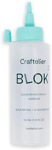 Craftelier - Cola Blok | Pegamento Líquido Extrafuerte Especialmente Diseñado para Proyectos de Cartonaje y Encuadernación | Secado Transparente, Rápido y Resistente - Cantidad 100 ml  