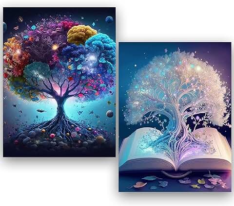 Daisen Art 2 Paquetes de kits de Pintura de Diamantes de Imitación para Adultos, kits de Pintura de Diamantes 5D para Adultos y Niños, Principiantes para Decoración de Pared para el Hogar (12 x 16  