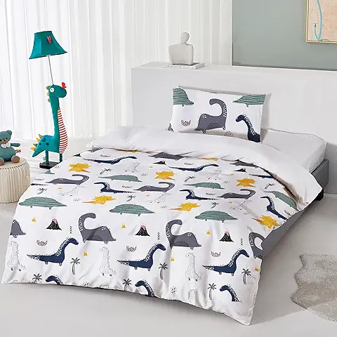 DALINA Textil - Juego de Funda Nórdica Infantil para Cama 105 de 3 Piezas - Funda Nórdica 160x220, 1 Funda de Almohada 45x70 y Bajera Ajustable 105x190, de Poliéster Muy Suave y Transpirable  