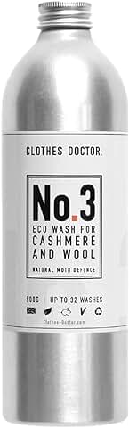Detergente Líquido de Cachemira y lana Eco Wash by Clothes Doctor para Lavandería, Suave Lavado a Máquina y a Mano, Nutre y Protege tu ropa de Punto y Telas Delicadas, 500 ml, 32 Lavados  