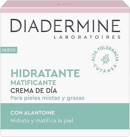 Diadermine - Crema Hidratante y Matificante de Día, 50ml, para Pieles Normales y Mixtas, Cutis Uniforme y sin Brillos  