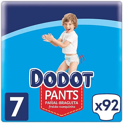 Dodot Pañales Bebé Pants Talla 7 (+17 kg), 92 Pañales, Pañal-Braguita con Ajuste 360° Anti-Fugas  