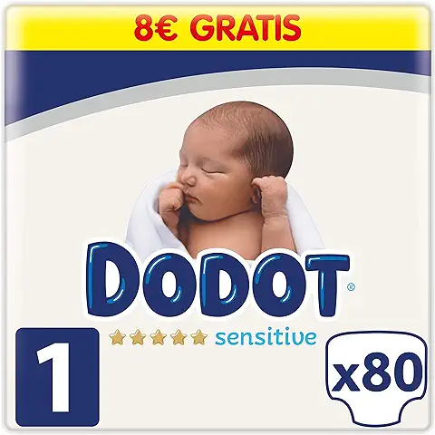 Dodot Sensitive Pañales Talla 1, 80 Pañales, 2-5kg