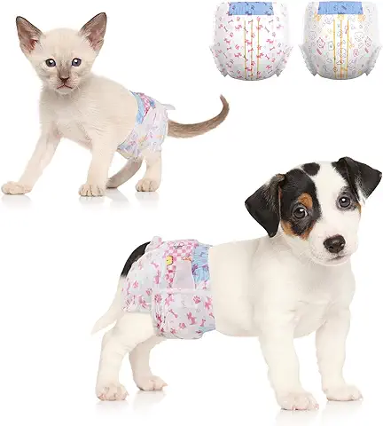 Dono Pañales Desechables Perro Hembra,Super Absorbente a Prueba de Fugas,Pañales para Perros/Gatos Hembra para la Temporada,incontinencia,Calor,Período,Urinario Excitable,XXS,XS,S,M,L(XXS)  