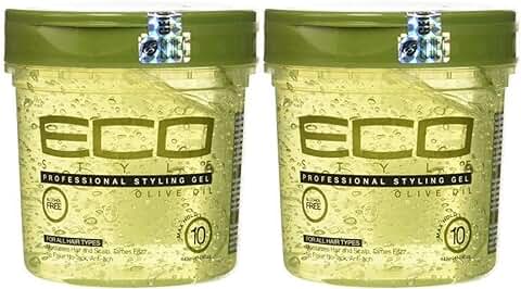 Eco Style - Gel para Peinar con Aceite de Oliva, sin Alcohol, sin Parabenos, sin Sulfatos, sin Descamación, Antipicazón, 473 ml - Pack de 2  