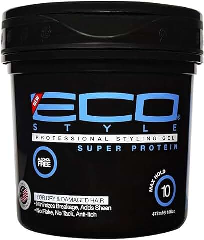Eco Styler - Gel de Peinado de 473 ml, Tarro Negro con Súper Proteína  