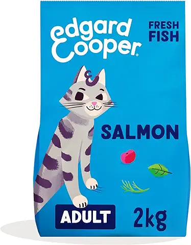 Edgard & Cooper Pienso Gatos Esterilizados o Activos Comida Gatos Adultos Natural Sin Cereales 2kg Salmón, Fácil de Digerir, Alimentación Sana Sabrosa y Equilibada  