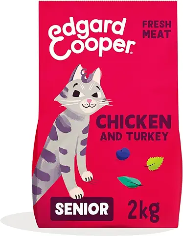 Edgard & Cooper Pienso Gatos Esterilizados o Activos Comida Gatos Adultos Natural Sin Cereales, Fácil de Digerir, Alimentación Sana Sabrosa y Equilibada (Senior - Pollo/Pavo, 2kg)  
