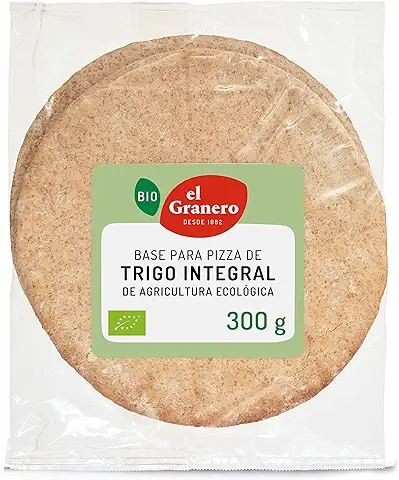 El Granero Integral - Bases de Trigo Integral para Pizza BIO - 2 Und. 300 g - Alto Contenido en Fibra y Nutrientes Esenciales - Niveles Calóricos Bajos - Aptas para Veganos  