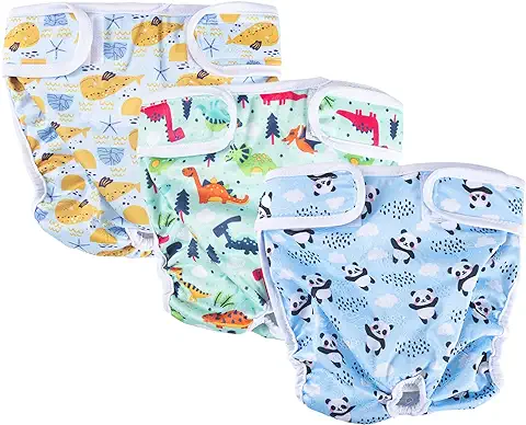 Emwel Pañales Reutilizables para Perras, Paquete de 3 Unidades, Tamaño Pequeño, Pantalones de Período para Perros en Temporada, Pañales Lavables para Perros Hembra  