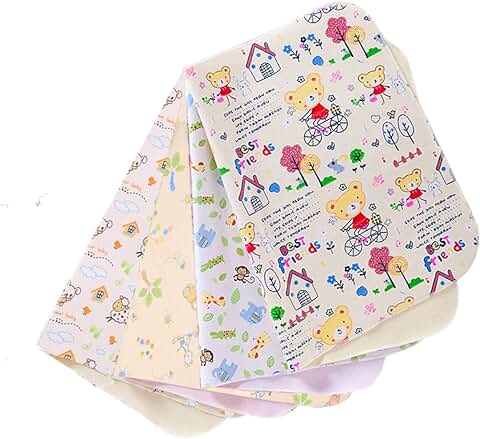 Estera Impermeable Bebe,Cambiador de Bebe Portatil, 4 Pcs de Estera Portátil Lavable para Niños Pañal para Bebé Impermeable Sábanas de Viaje para el Hogar Menstrual Almohadilla(30x45cm)  