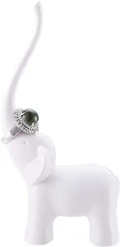 Fantes Organizador de Anillo de Elefante, Soporte para Decoración del Hogar, para Dormitorio, sala de Estar, 100% Material de Melamina, Similar a la Cerámica  