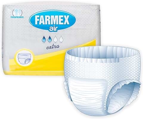 Farmex - Pañales para Adultos - Pantalones Bragas Absorbencia EXTRA - TNT Super Absorbente, Sin Látex, Transpirable e Hipoalergénico - Delicado en la Piel - Talla L - 14 Piezas  