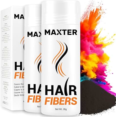 FIBRAS CAPILARES MAXTER - Maquillaje Capilar para Caida de Pelo y Disimular Calvicie - Microfibras en Polvo para Más Densidad y Volumen - Hombre y Mujer - Hair Fibers - Castaño Oscuro x2 Botes