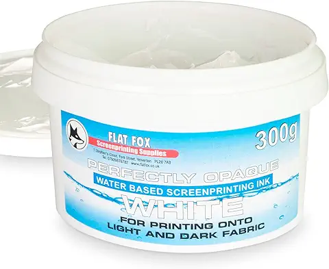 Flat Fox Tinta a base de agua Opaca de Impresión de Pantalla (blanco, 300g)  