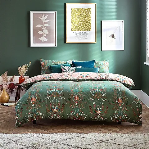 Furn. Luna Wood Duvet Cover Set, Helecho Verde, Super Rey  