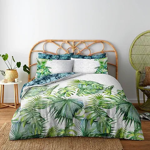 Gaveno Cavalia – Juego de Hojas de Tropical Edredón con Funda de Edredón y Funda de Almohada Doble, Verde  