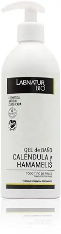 Gel De Baño y Ducha Calendula y Hamamelis 450ml. Vegano y Natural. Protege, Hidrata y Repara la Piel. Ideal Para Piel Sensible. Sin Parabenos. Fabricado en España.  