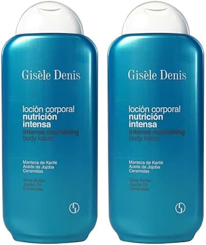 GISÈLE DENIS - Loción Corporal Nutrición Intensa, 2x400 ml, Crema de Cuerpo, Hidratante y Protector, con Manteca de Karité, Aceite de Jojoba y Ceramidas, VItaminas y Minerales, Regenerador  
