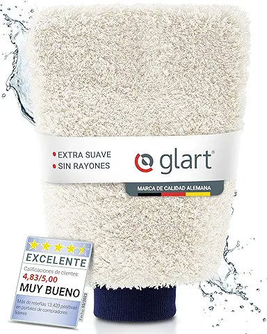 Glart 44WH Guante de Lavado de Coche de Microfibra Extra Suave, Extremadamente Absorbente, Elimina la Suciedad sin Esfuerzo, Lavado de mano sin Arañazos  