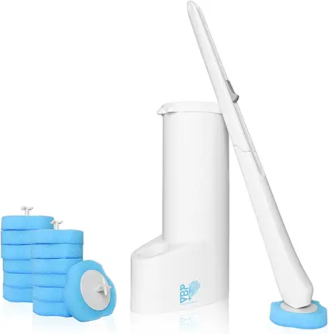 H&H Home Escobilla Baño Cabezal Desechable WC - Escobilla Baño Higiénica - Escobilla Baño Desechable - Gel Limpiador 3 Capas de Limpiado con Gel, Trapo Manchas Resistentes y Esponja  