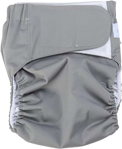 HEALIFTY Pañal Adulto Grande Pañal Reutilizable Pañal Ajustable para Personas Mayores con Discapacidad L (gris)  