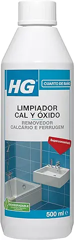 HG Limpiador cal y óxido, Elimina las Manchas de Cal de Grifos, Lavabos e Inodoros, Descalcificador para Cabezales de Ducha, Bañeras y Mamparas - 500 ml  