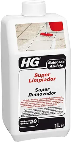 HG Limpiador Extra Fuerte Baldosas, Quitamanchas para Suelos de Cocina, Elimina la Grasa Acumulada y Restaura la Piedra Natural - 1L  