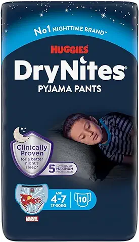 Huggies DryNites - Pyjama Pants - Pañales para Niños (4 - 7 Años), 17-30 kg,  