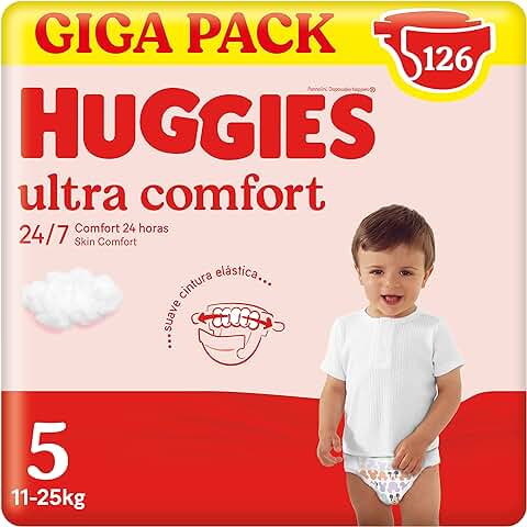 Huggies Ultra Comfort Pañal para Bebé con Disney Talla 5 (11-25 kg), 3 Packs x 42 Pañales, Total 126 Pañales  