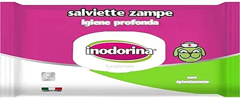 Inodorina Toallitas Desinfectantes para Patas de Perros (40 Unidades). Toallitas Húmedas de Higiene para Mascotas, Cachorros Tejido Resistente Sin Alcohol.  