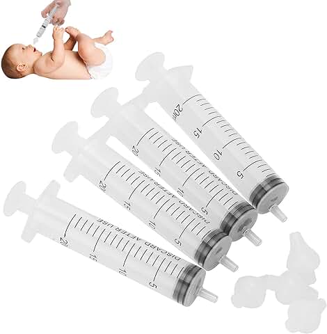Irrigador Nasal Infantil para Bebés con Jeringas, Limpiador Nasal Seguro de Alta Calidad con Punta de Succión Nasal de Silicona Reutilizable Y Limpiable (20ml 4pcs)  