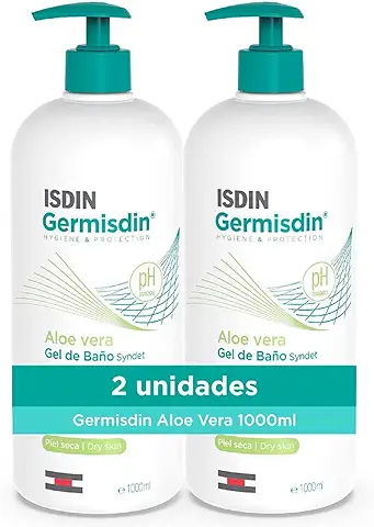 ISDIN Germisdin Aloe Vera Higiene Corporal y Manos, gel de Baño Formulado con Agentes Antisépticos, Recomendado para Piel Seca  