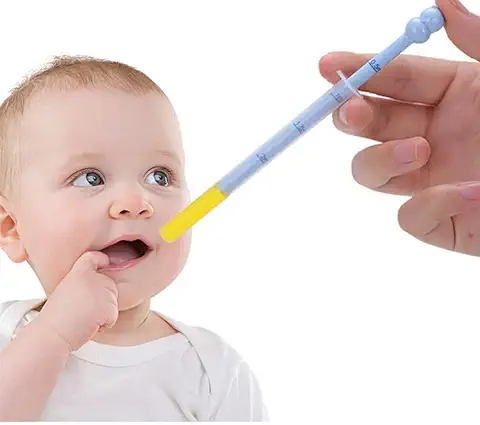 Jeringa de Drogas Asfixiante con Escalas para Bebés, un Dispensador Portátil de Medicamentos para Necesidades Diarias para Bebés Niños Pequeños(Azul)  