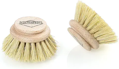 Küchenprofi Dos Repuesto para Cepillo de Lavado, Madera, Beige, 4 x 4 x 4 cm, 2 Unidades