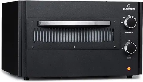Klarstein Horno Pizza, Mini Horno con Puerta Corrediza de Sobremesa con Piedra Extraíble, Horno Electrico Portátil para Pizzas de 12 Pulgadas / 30 cm, Probado por TÜV GS, Pizza Oven, Pizzera 400°C  