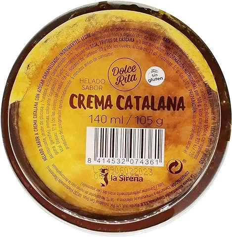 LA SIRENA DOLCE RITA CREMA CATALANA HELADA 140ML. Sin Gluten  